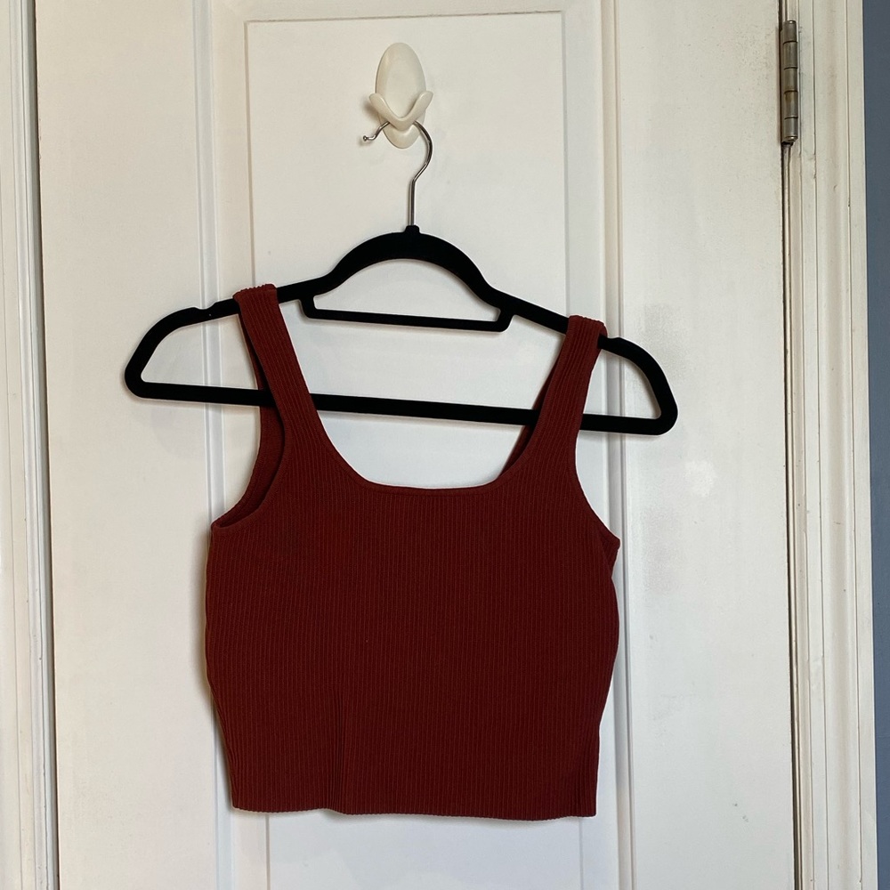 L.A. Hearts Ribbed Warm Brown Tank